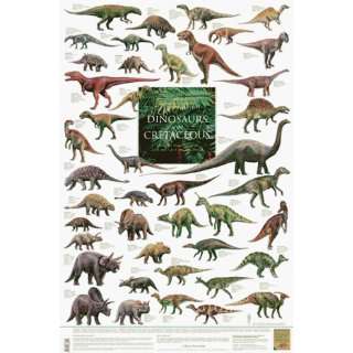  Safari LTD Dinosaurs of the Cretaceous Laminated Poster 