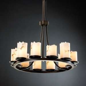 LumenAria Dakota Twelve Light Chandelier with Additional Chain Shade 