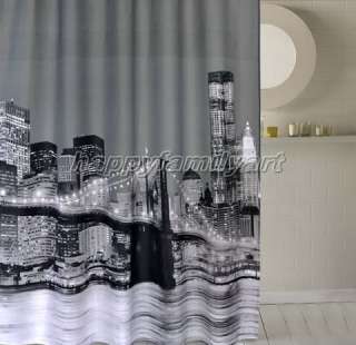   Night Scene Design Waterproof Bathroom Fabric Shower Curtain ys140