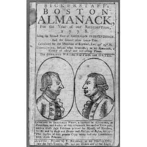  Bickerstaffs Boston Almanack,1778,Washington,H Gates 