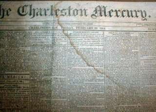 1864 Confederate Civil War newspaper BATTLE of OLUSTEE Florida  w 
