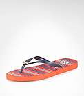   NEW 8 Normandy Blue Stripe Red Flip Flop Sandal Thong Beach Shoes NIB