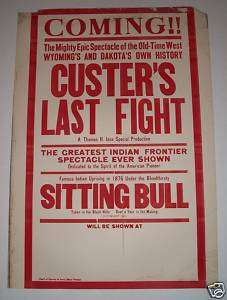 Custers Last Fight 1925R Broadside * Thomas H. Ince  