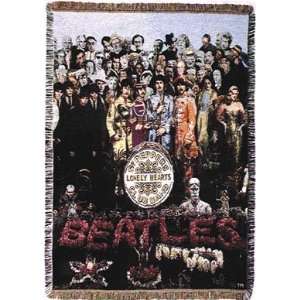  The BEATLES Sgt Pepper Woven Tapestry Throw Blanket Afghan 