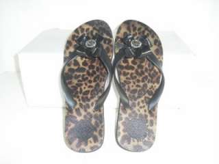 BCBGeneration 9 M Gilda 2 Black Brown Leopard Flip Flop Thong Womens 