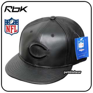 NFL CHICAGO BEARS LEATHER CAP HAT BLACK 7 1/2   7 5/8  