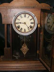 Antique Mahogany Sessions Clock Co Forestville Conn USA &key Mantel 