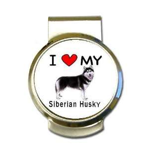  I Love My Siberian Husky Money Clip