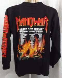Vtg MANOWAR Agony And Ecstasy World Tour 94/95 Longsleeved T Shirt(L 