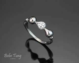 Bebes Wedding 18K750 Black Gold Diamonds Ring  