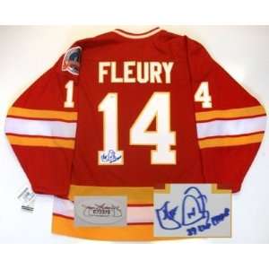  Theo Fleury Calgary Flames 1989 Cup Signed Jersey Jsa 