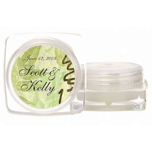 Wedding Favors Asian Leaf Motif Personalized Large Lip Balm Pot with 