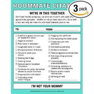 Knock Knock Roommate Citation Nifty Note (Pack of 3)