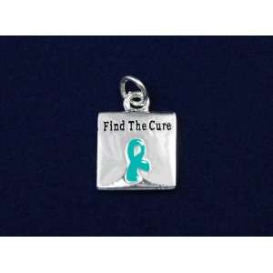  Teal Ribbon Find The Cure Charm  (Retail) 