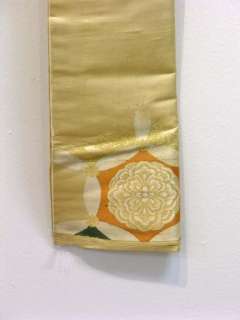 Vintage Nagoya Obi Chrisanthemum Design Gold Threads  