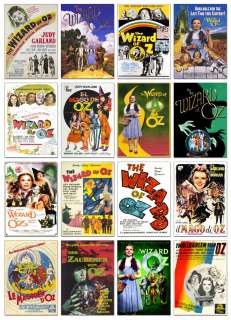 16 FRIDGE MAGNETS   THE WIZARD OF OZ 1939 MOVIE POSTER  
