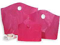 PINK plastic WAVE TOP shopping bags (125 ASSORTMENT)  