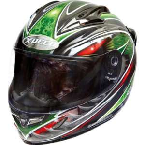 Xpeed Phoenix XF706 Street Racing Motorcycle Helmet   Green/Black / 2X 
