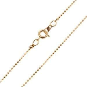  22K Gold Plated 1.2mm Ball Chain Necklace With Clasp   18 