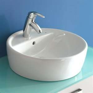  Bissonnet 13030 Artik Urban Ceramic Vessel Sink, White 