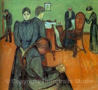 Edvard Munch Death Sick Room Reproduction Oil Painting  