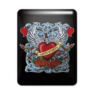  iPad Case Black Love Hurts with Sword Heart Thorns and 
