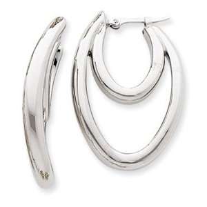   White Gold Curved Double Hoop Earrings West Coast Jewelry Jewelry