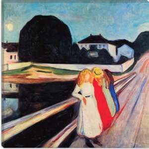 Four Girls on a Bridge by Edvard Munch Canvas Painting Reproduction 