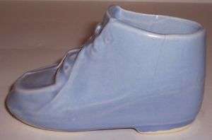 Nelson McCoy Pottery Blue Baby Shoe Planter  