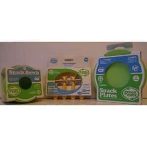  Green Toys BPA Free Feeding Spoons and Forks, Snack Plates 