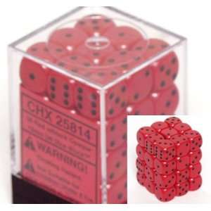  Red with Black Spots Opaque Dice 12mm D6 Set of 36 Toys 