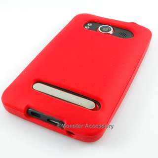 Red Soft Gel Skin Case Phone Cover Sprint HTC EVO 4G  