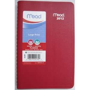  Mead 2012 Large Print Weekly and Monthly Planner 
