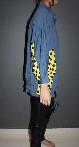   le fashion Oversize polka dot Side loose des jacket blue/yellow  
