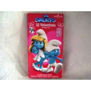  THe Smurfs 32 Valentines with Stickers PLUS Teacher Card 