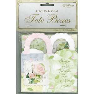 Love in Bloom Pink Roses Wedding Favor Tote Boxes Health 