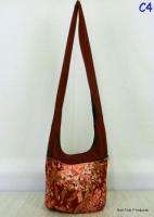  Hobo Floral Bag Purse Sling Crossbody Messenger Thai Handmade  