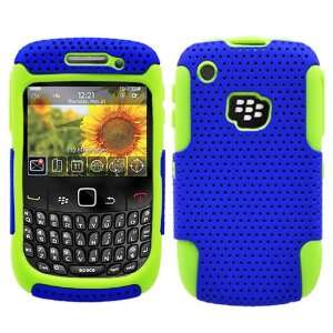 Blue Green 2 in 1 Hybrid Rubber Plastic Skin Case Cover for Blackberry 