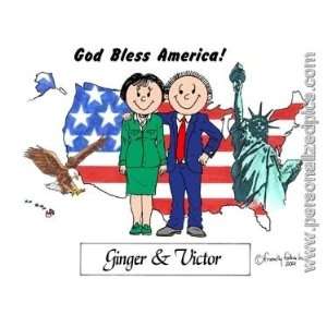  Personalized Name Print   USA Patriotic Couple (Male 