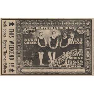   Janis Joplin Blue Cheer Original Concert Poster Ad 68