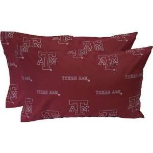  Texas A&M Aggies Printed Pillow Case   King   (Set of 2 