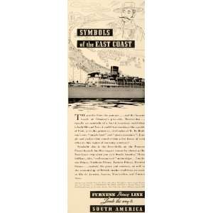   Ad Furness Prince Line Cruise Ship Boat Luxury   Original Print Ad