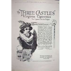   Advertisement 1922 Three Castles Virginia Cigarettes