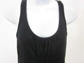   theory black spaghetti strap ruched tank top in a size large this