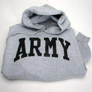 Arched army Hooded Sweatshirt By Champion   Athletic Heather Gray 