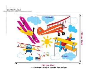 AIRPLANES Nersery Kids Room Decor Wall Sticker Decals  