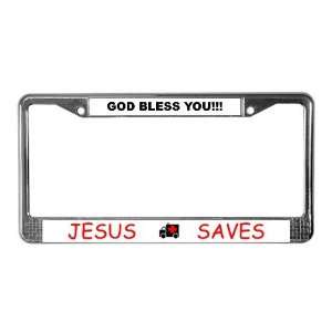  God Bless / Jesus Saves Christian License Plate Frame by 