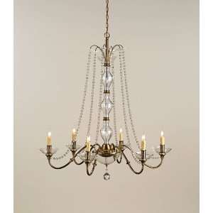 Currey & Company 9537 Bohemia 6 Light Chandeliers in Antique Brass 