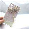   Deluxe white butterfly Bow hard back case cover Etui for iPhone 4 4S