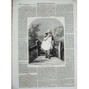   Weigall Old Print Little Girl Bridge Country Scene
